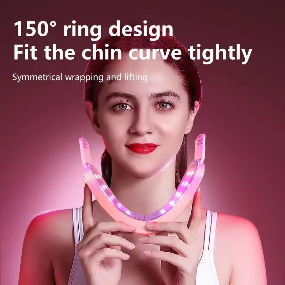 Аппарат для лифтинга лица LED фототерапия массажер для подтяжки лица V-образный пояс для похудения лица с вибрацией инструмент для ухода за кожей и повышения ее упругости