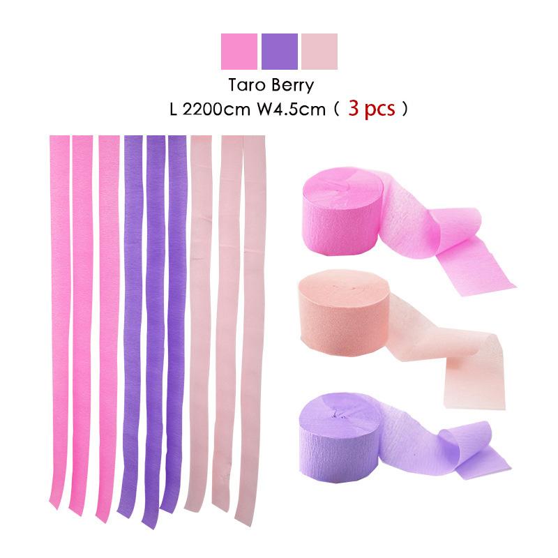 3Pcs/Set Rainbow Crepe Paper Streamers For Wedding Birthday Party Backdrop Decoration Colorful Paper Crepe Garland Ribbon Decor