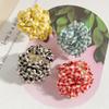 Boho Check Pattern Fabric Flower Small Hair Claw Clips for Women Girls Fashion Bangles Ponytail Holder Hair Styling Accessories