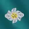 BELLA BOX Classic Flower Opening Resizable Rings For Women Zircon Engagement Party Fine Jewelry Gift