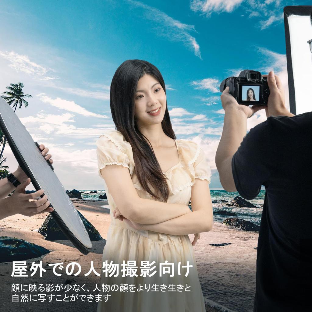 Selens Photography Диаметр большой круглый студийный дополнительный переносной футляр в комплекте Отражатель, складной, 60 см, Отражатель, Отражатель, серебристый/белый,