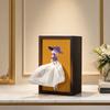 Walnut Wood Tissue Box, with Artistic Ballet Dancer Skirt Design, Multipurpose Paper Towel Holder for Home Decor Entryway Dining Table