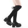 Spring and Autumn Wind Round Head Over Knee Boots Thick-soled Thick Heel Long Boots Skinny Elastic Women's Boots