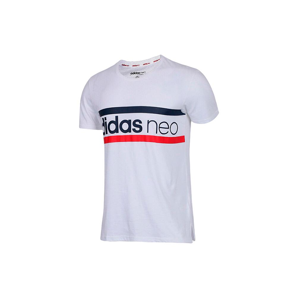 Adidas Neo T Shirts Men's White Crew Neck Moderate Straight Fit CV6943