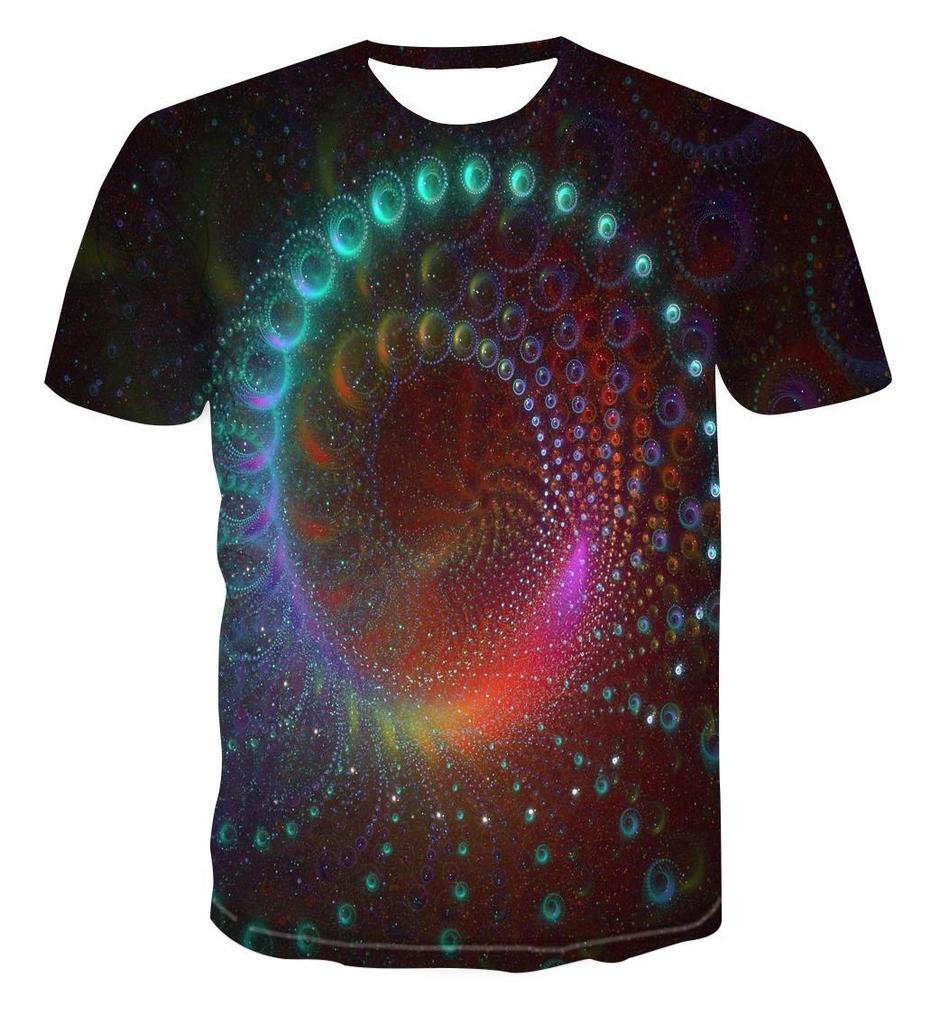 Vast Starry Sky Universe Graphic T Shirts For Men Summer Fashion 3D Space Planet Pattern T-shirt Personality Cool Style T-shirts
