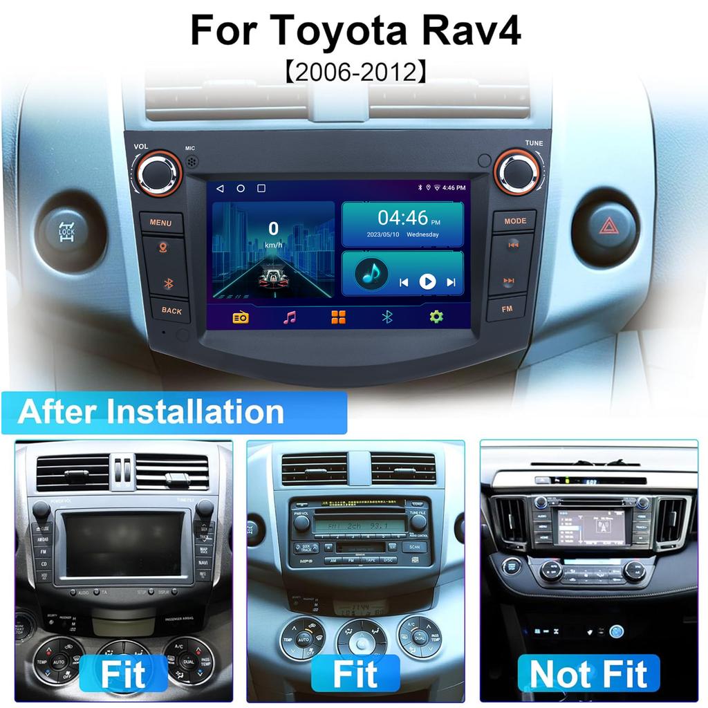 2+64G Android 13 автомобильная стереосистема для Toyota RAV4 2006-2012 7-дюймовый сенсорный экран радио с Carplay Android Auto GPS Mirror Link для Android/iOS WiFi