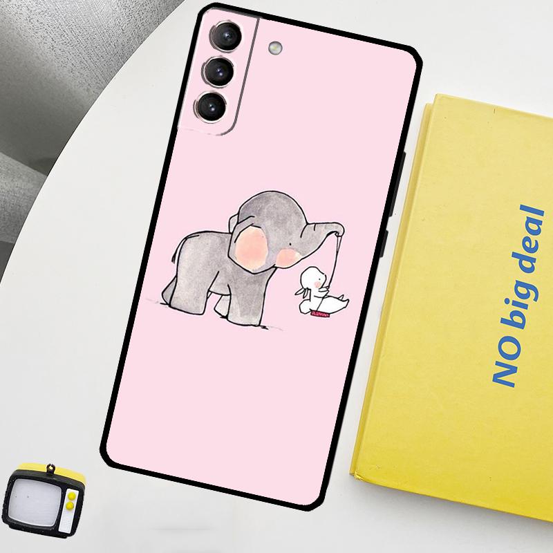 Cute Elephant Cover For Samsung Galaxy S22 S23 Ultra Note 20 10 Plus S9 S10 S20 S21 S23 FE Phone Case