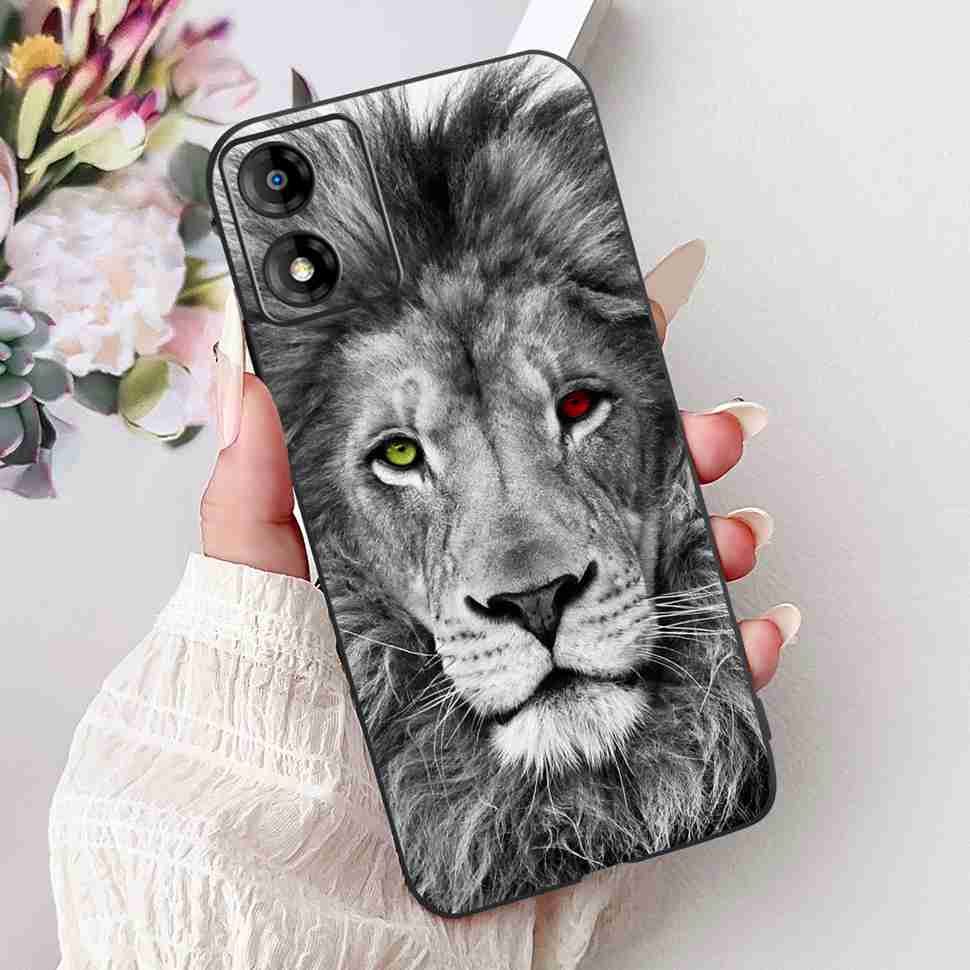 For Motorola Moto E13 4G 6.5" Case New Design Butterfly Tiger Soft Silicone TPU Black Cover For MOTO E13 MotoE13 4G Phone Shell