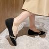 2025 Spring and Autumn New Temperament Celebrity Ladyshoes Small Fragrant Wind Pointed Single Shoes Women's Shallow Mouth Flat Bottom W772-1