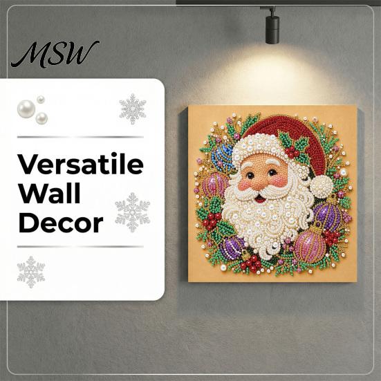 Faux Pearl Painting Kits for Adults Christmas Art Kit, DIY Santa Tree Festive Projects 3D Holiday Wall Decor Craft Kit Adults, Handmade Gift Relaxing