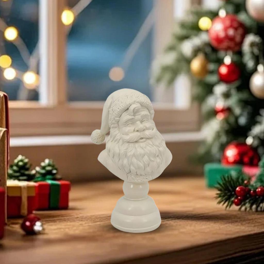 Santa Figures Decorations Resin Sculpture Collectibles Christmas Resin Statue for Dorm Living Room Bedroom Counter Party Winter