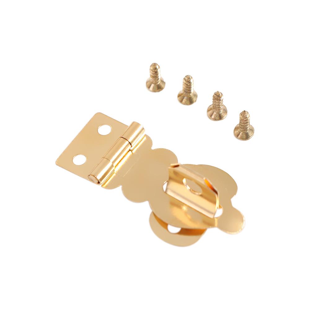 6pcs Vintage Brass Padlock Hasp Catch Clasp Brass Clasp Durable Box Buckle Wooden Box