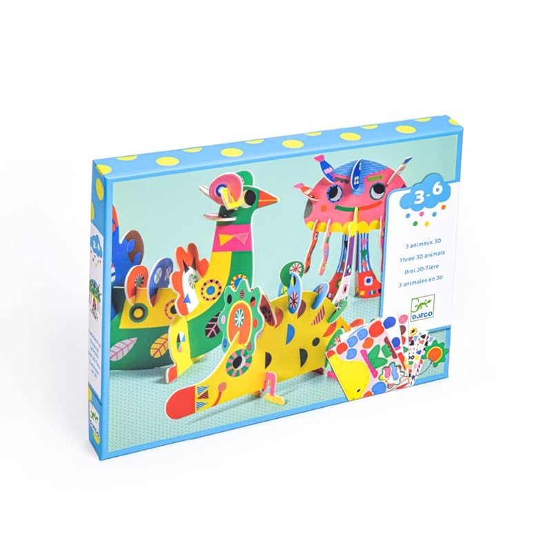 [ DJECO Jeko threading 3D animals ] paper craft Crafts three-dimensional 3 years old animal educational toys present (DJ08983)