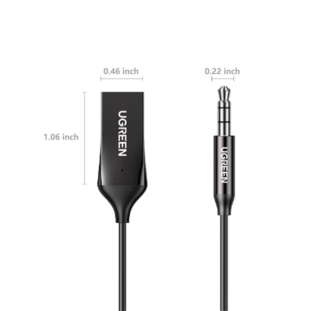 Ugreen Bluetooth Автомобильный Bluetooth Автомобильный USB Одновременное подключение с двумя Диапазон связи SBC Задержка Не требует зарядки Сертификация Серебристый 5.3