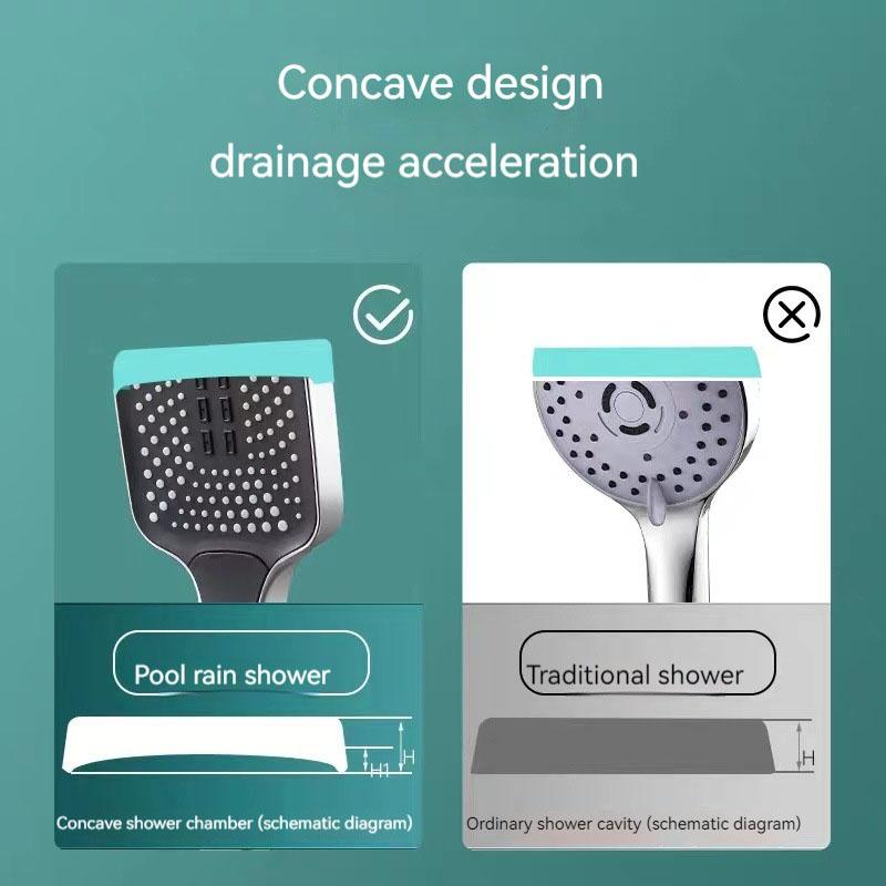 Black Adjustable Shower Head With 3 Modes Large Flow Shower Head High Pressure Water Saving Shower Faucet Bathroom Accessories
