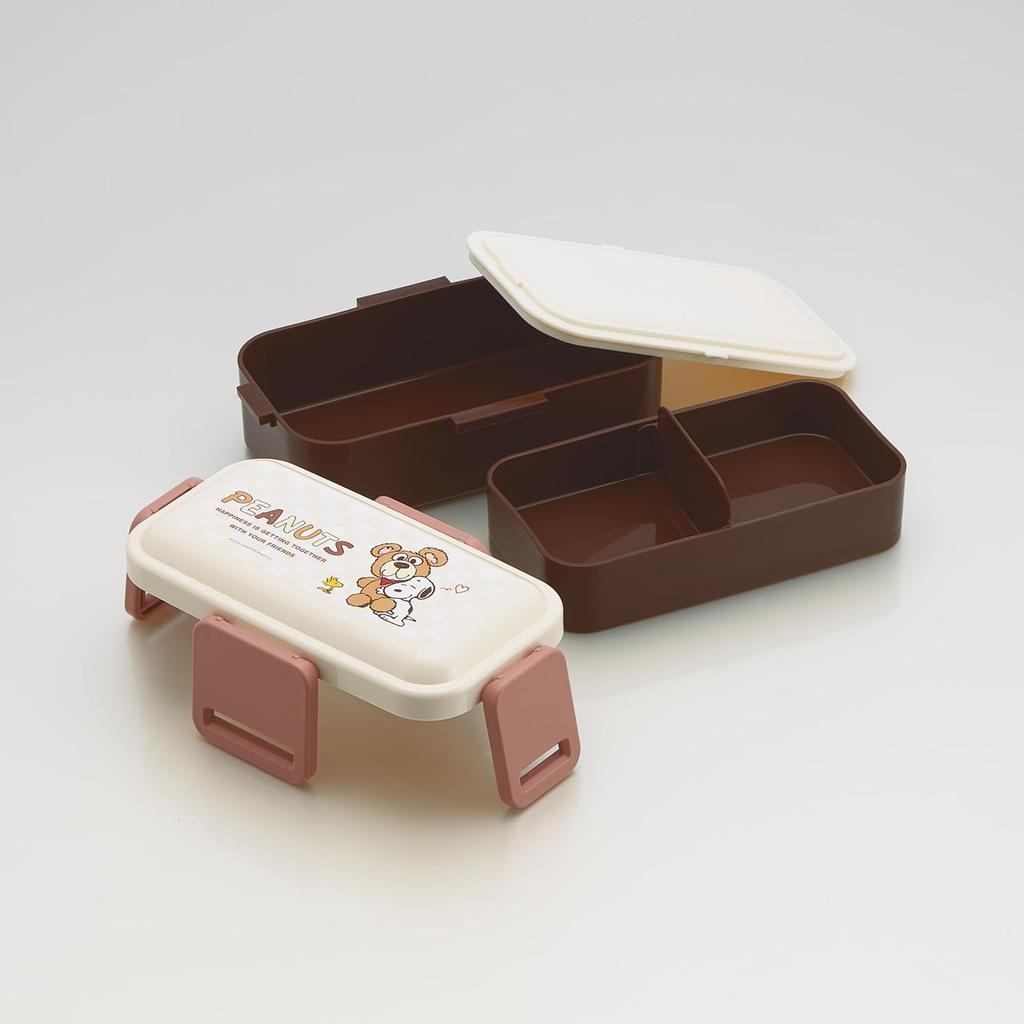 Skater Bento Fluffy 2 Made in Snoopy and Bear Box, Serving, Tiers, 600ml, Japan, Design, PFLW4-A