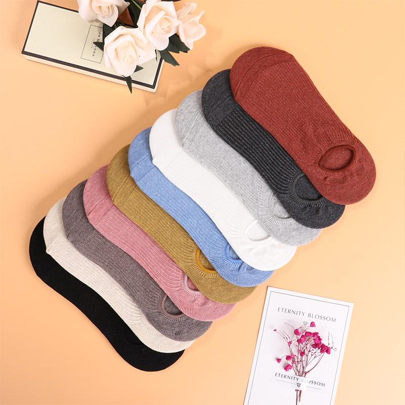Невидимый женский свитшот, летние удобные хлопковые бамбуковые женские носки-лодочки для девочек