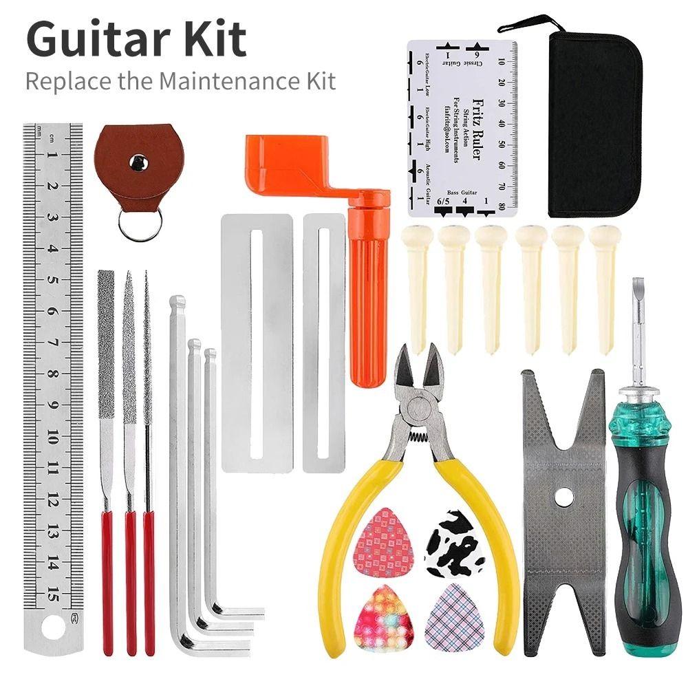 26pcs/set with Carry Bag Guitar Maintenance Tools 26in1 Guitar Tool Kit for Set Up  Bass Accessories