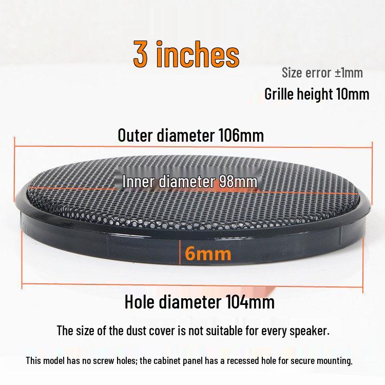 Speaker Grille Decorative Ring: Holeless Protective Cover for Car Subwoofer (1-10 inches)