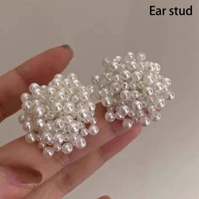 Нежные белые жемчужные цветочные серьги-гвоздики, высококачественные серьги-клипсы для женщин, темпераментных свадебных вечеринок, ювелирные изделия, аксессуары, подарки