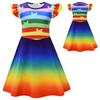 Gabby's Dollhouse Print Flutter Sleeve Girls Cosplay Dress with Matching Bag