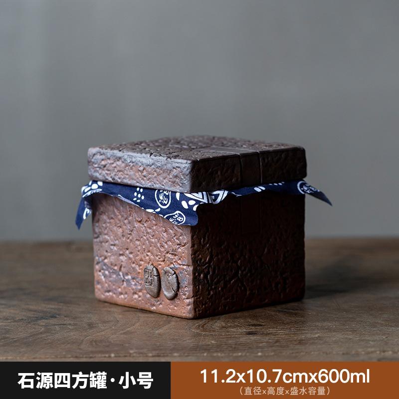 Керамическая герметичная банка Керамическая чайница Влагостойкая герметичная банка для чая Контейнер для чая Главная квадратная банка для конфет Коробка для хранения