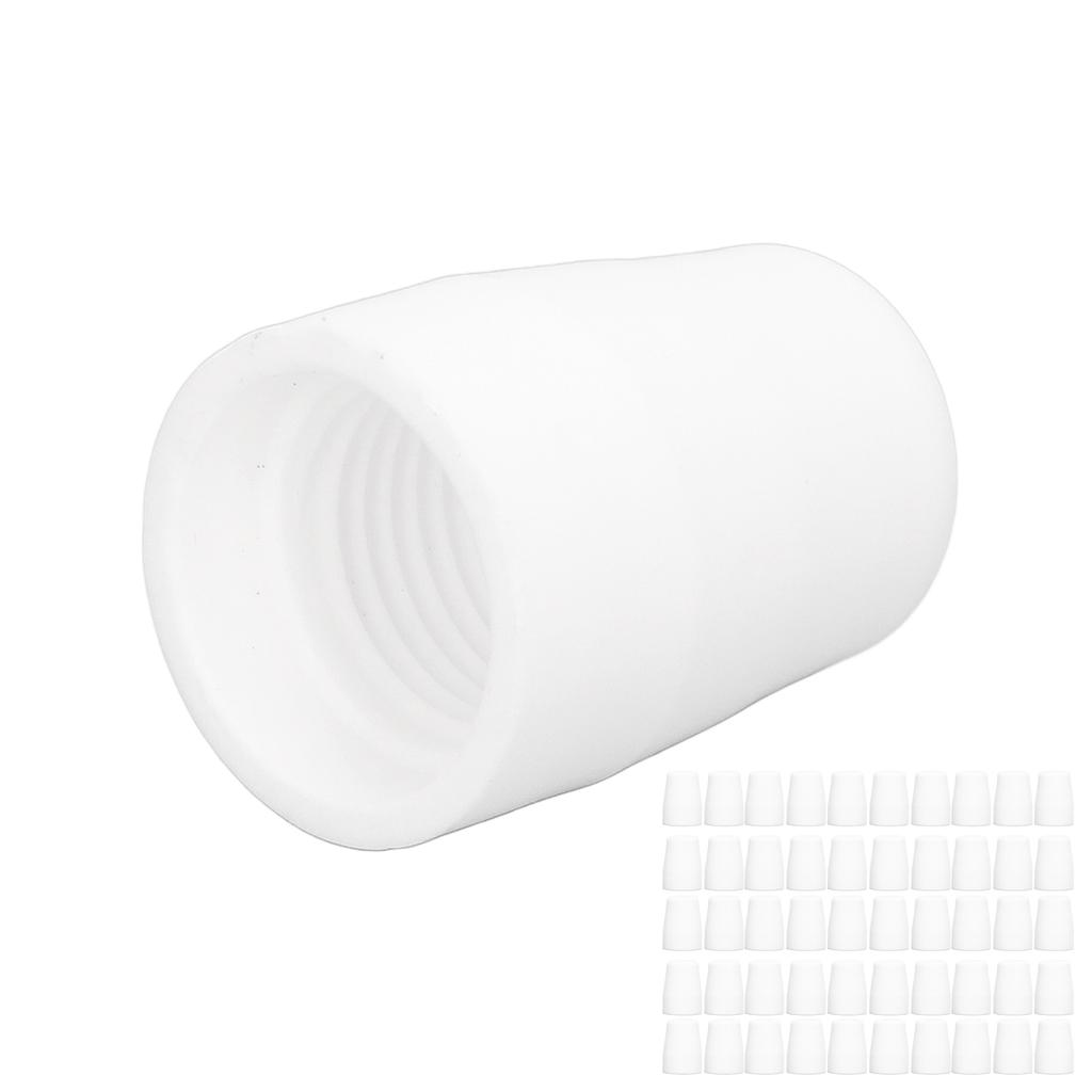 Набор из 50 шт. белых защитных колпачков для плазменного резака, стабильная работа, прочные расходные материалы для плазменной резки