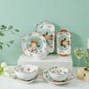 Скандинавские миски, тарелки, керамическая посуда, милый набор тарелок для запеченного риса «Сказочный лес», бытовая японская посуда, миски, детская посуда