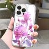 Фиолетово-розовые розы прозрачный чехол для телефона для iPhone 14 15 16 13 12 11 17 Pro Max 12 13 Mini мягкий чехол