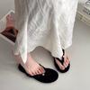 Soft Bottom Outer Wear Solid Color Sandals Simple Foot Pinching Summer New Flat Bottom Non-slip Holiday Beach Flip-flops Female Tide