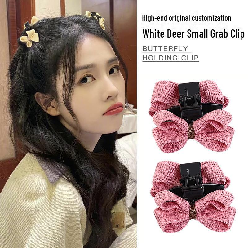 2025 Черная шпилька-бантик со стразами для прически принцессы