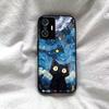Case for Xiaomi 11T Pro Anime Black Cat Starry Cloud Print Phone Cover Acrylic Hard Back Shell With Flexible TPU Edge
