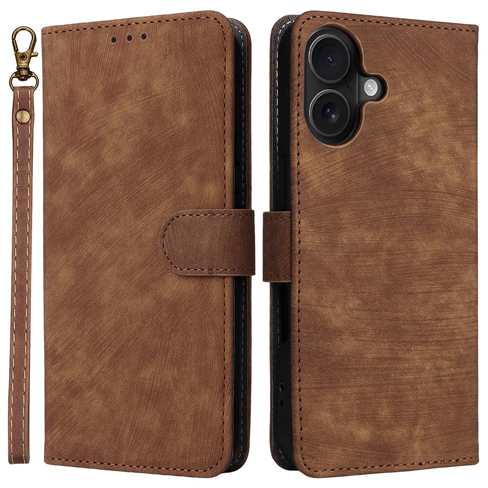 For iPhone 17 Case Wallet RFID Blocking PU Leather Phone Cover Stand with Strap