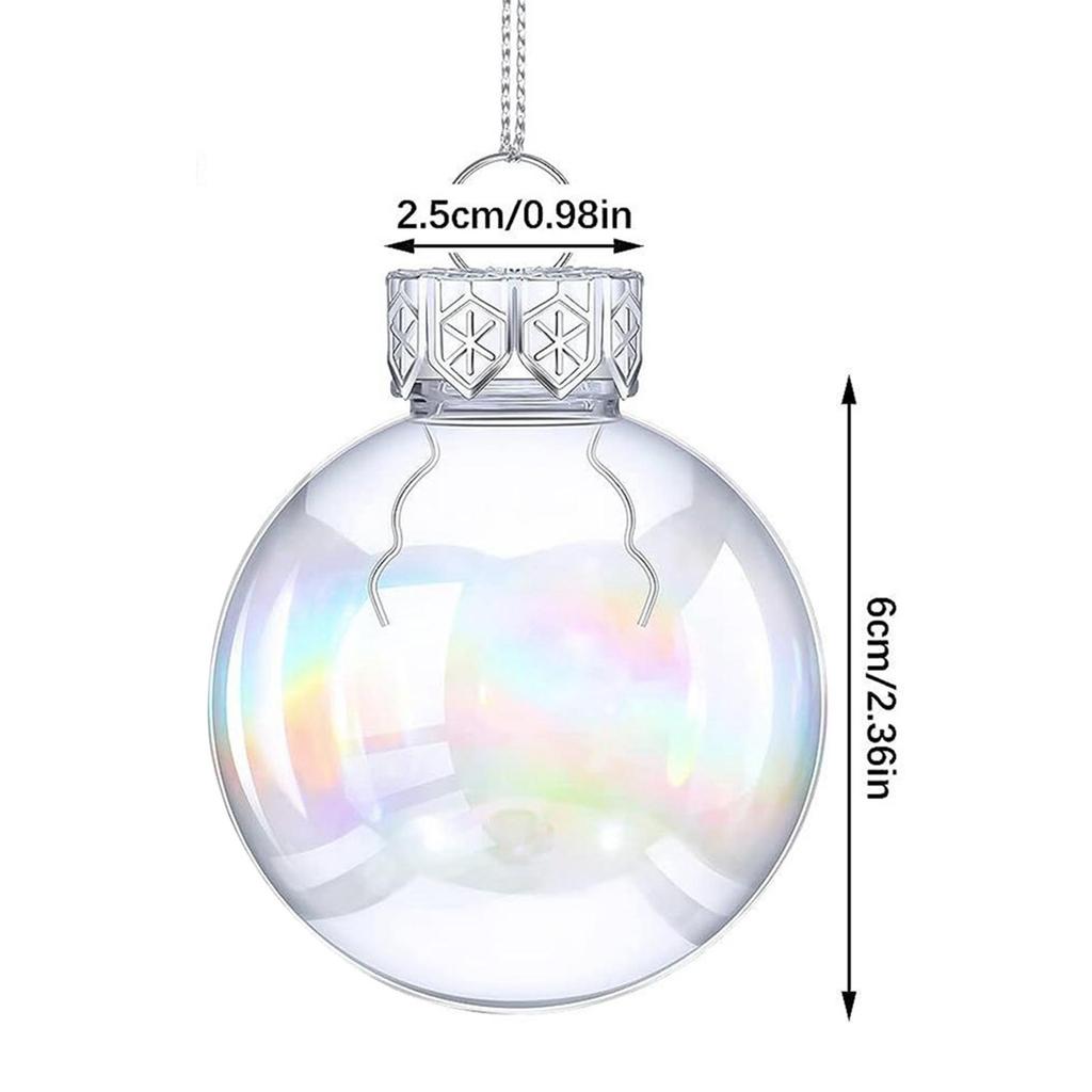 Iridescent Christmas Balls Ornaments Fillable Balls Christmas Baubles Crafts for Holiday Outdoor Valentine's Day Indoor Backyard