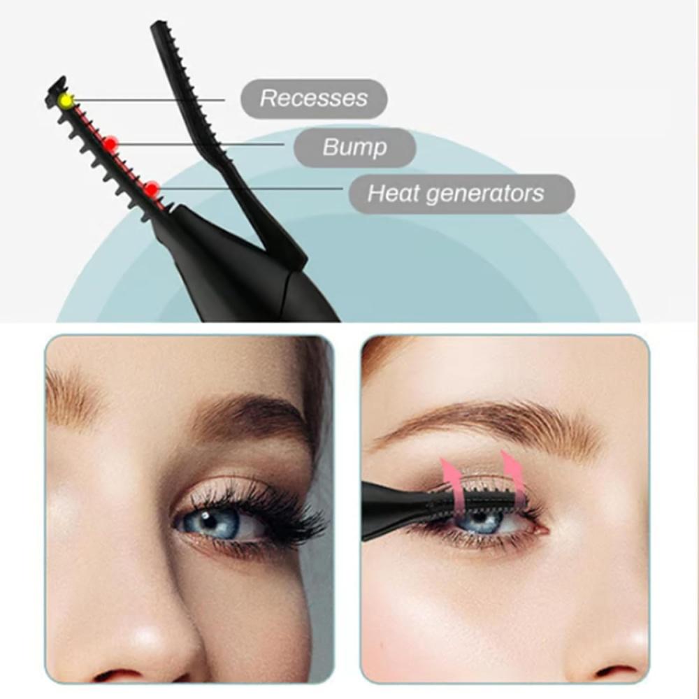 Электрические щипцы для завивки ресниц для мгновенного гламура, электрические щипцы для завивки ресниц, мини-USB-перезаряжаемый инструмент для завершения наращивания ресниц, быстрый нагрев за 8 секунд и 3 режима нагрева
