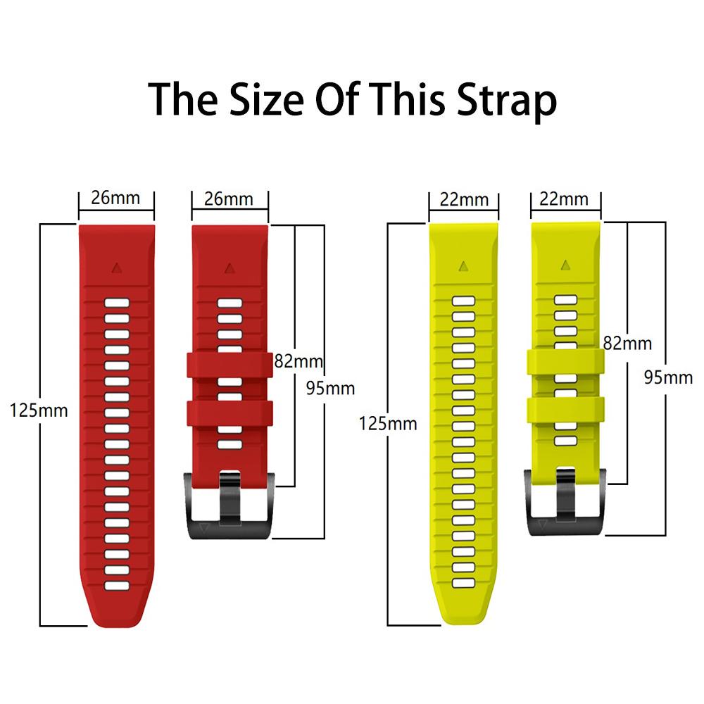 Compatible With Garmin Fenix 8 Watch Band Sports Silicone Strap For Garmin Fenix E 7 7X Pro 6 6X Pro 5 5X Plus Replacement Bands