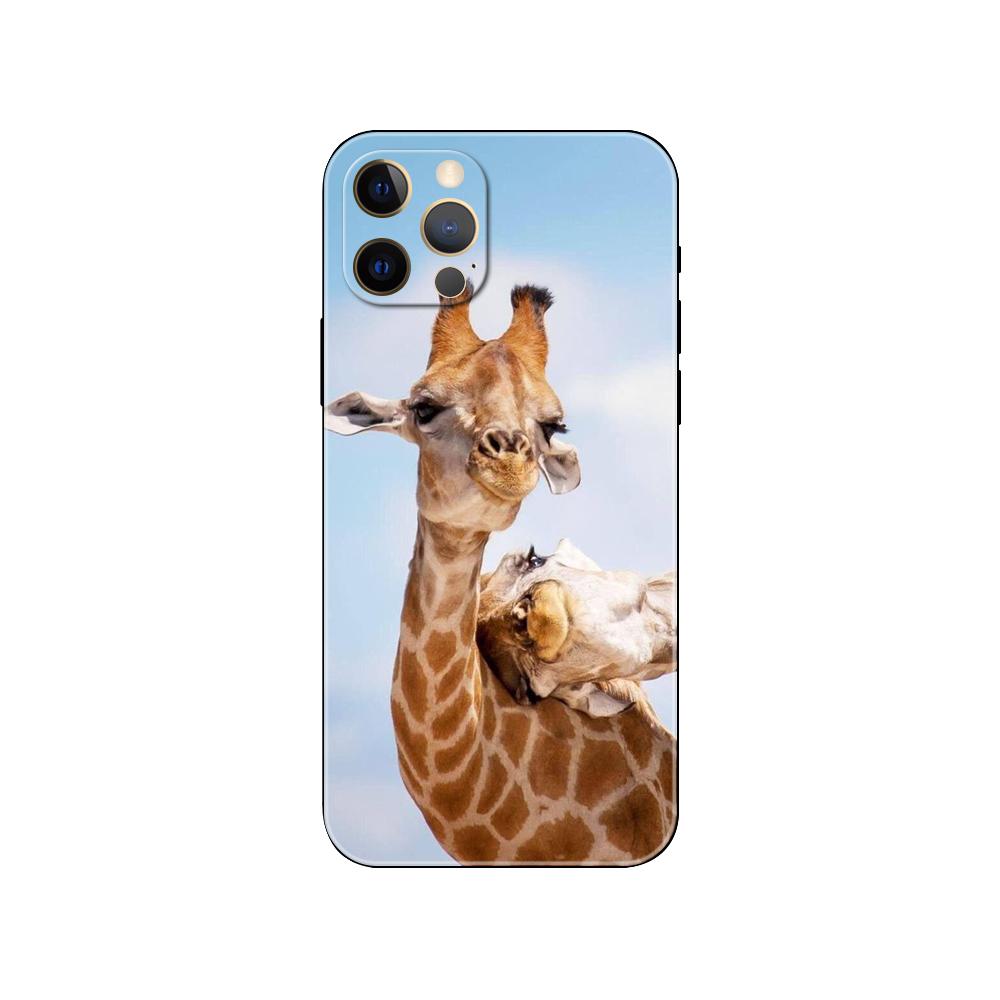 Красивый чехол для телефона с изображением жирафов для iPhone 5 5s 2020se 6 6s 7 8 plus x 10 XR XS 11 12 13 mini pro MAX, черная задняя крышка из ТПУ