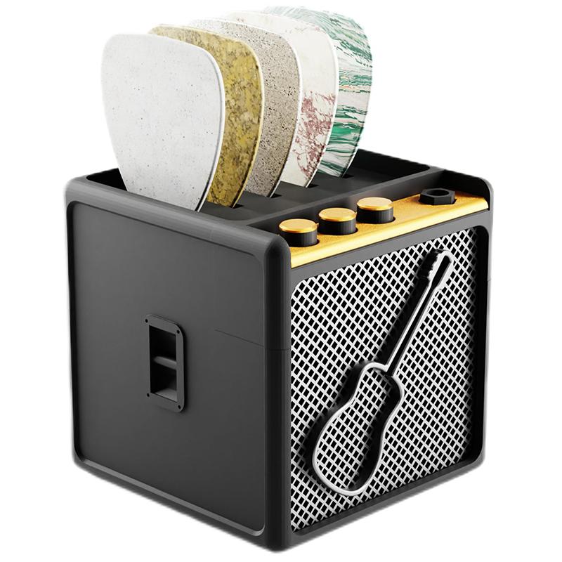 Портативный держатель для медиатора, 3D-печатный ящик для хранения медиатора с гнездом для медиатора, гитарный каподастр, тюнер, кейс для хранения струн, подставки для дисплеев