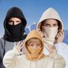 Теплая шапка для родителей и детей, для мужчин и женщин, для катания на лыжах, с флисовой подкладкой, защитная маска для шеи, цельная шапка