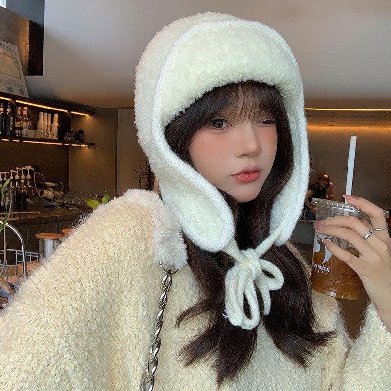 Держите в тепле и холоде детей Осень и зима Утепленная флисовая защита ушей Вязаная шерстяная балаклава