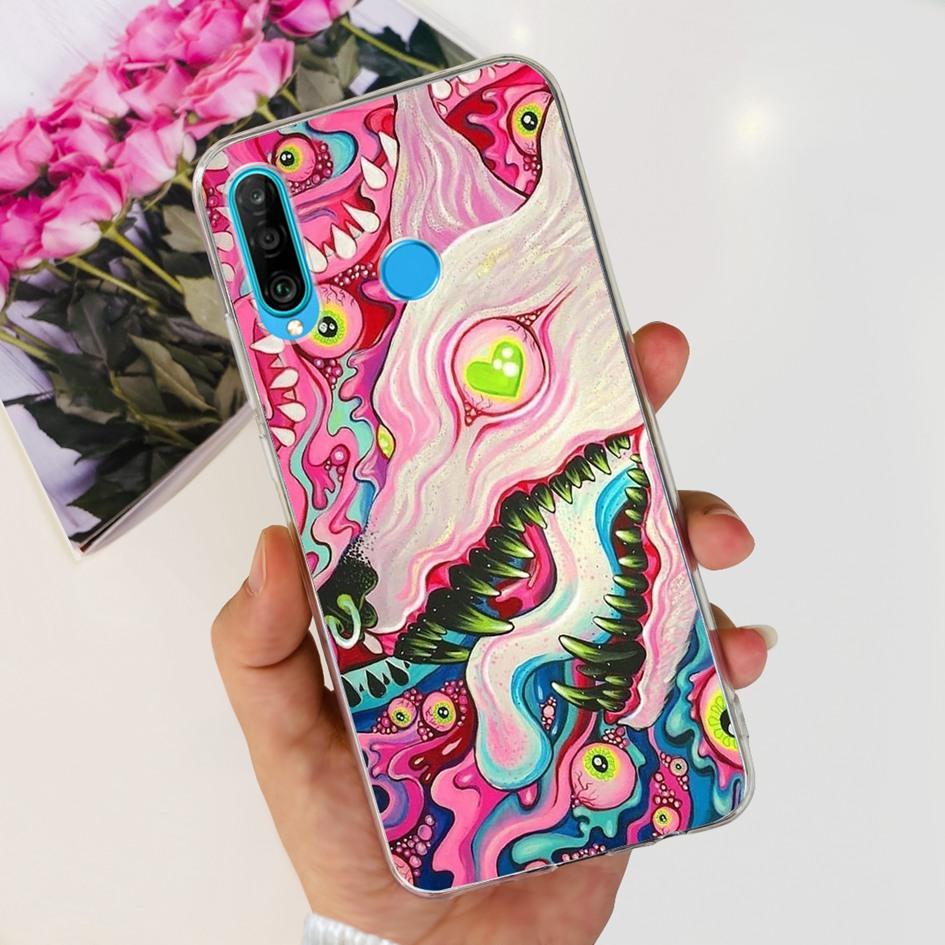 For Huawei P30 Lite Case MAR-LX1M MAR-L21A MAR-LX1A Cute Astronaut Cover Clear Silicone Bumper For Huawei P30 Pro Lite P 30 Capa