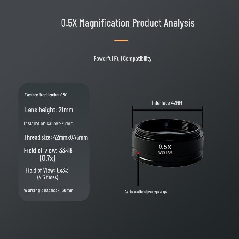 42mm Integrated Microscope Attachment Lens: 0.3X-0.7X HD Wide-Angle Magnification
