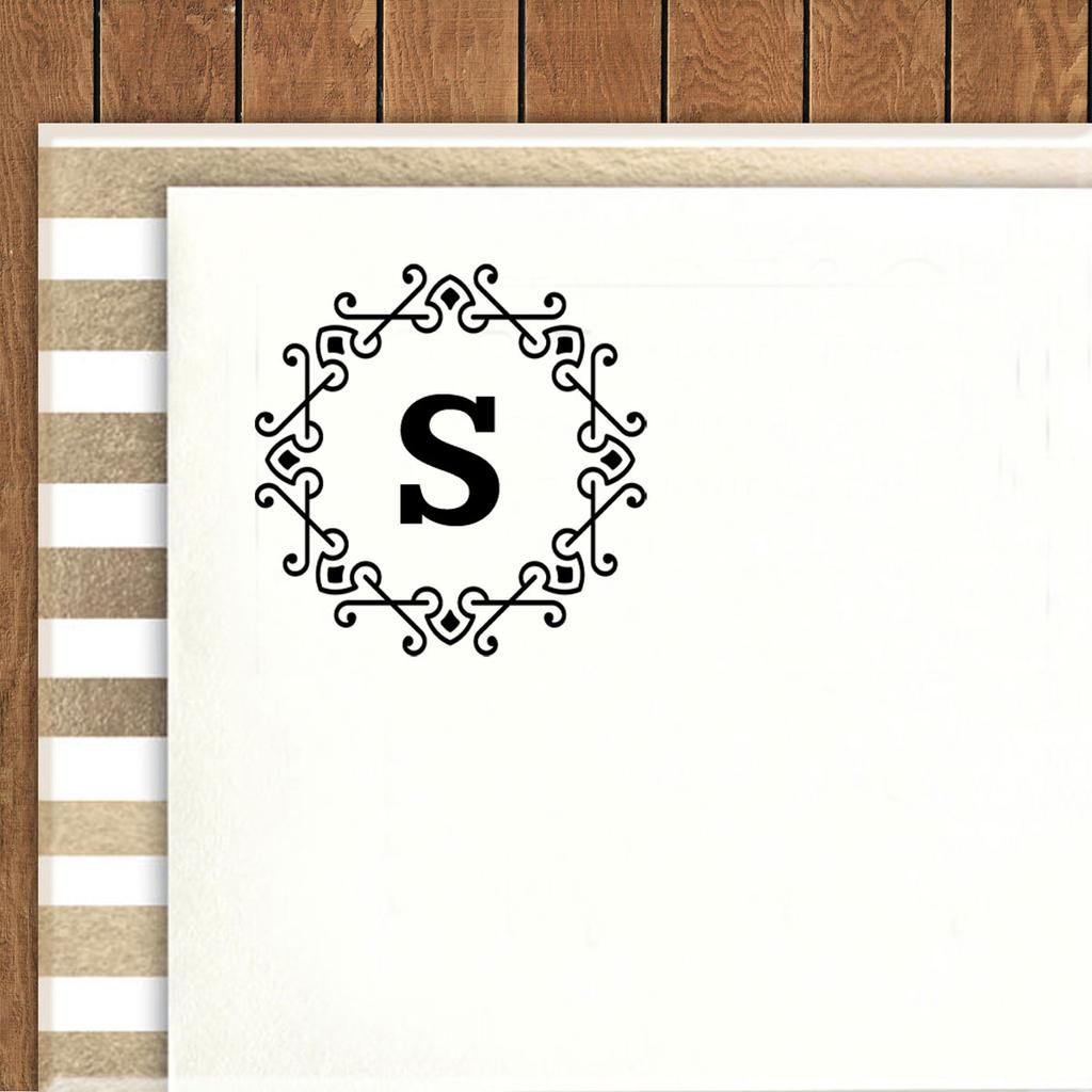 Printtoo Alphabet S Monogram Octagon Celtic Swirl Frame Self Inking Rubber Stamp Office