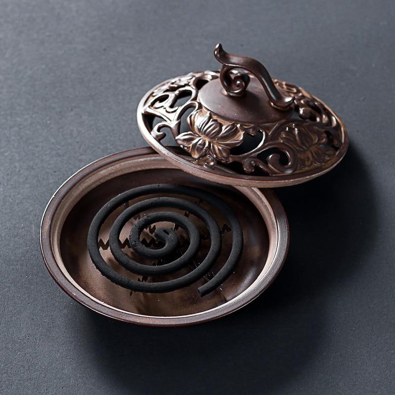 Ретро керамическая катушка курильница Москитная курильница держатель для ароматических палочек ароматерапия аромат домашний декор чайного домика