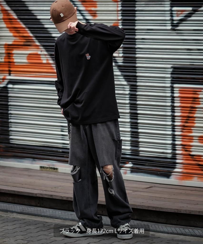 Повседневная футболка с длинным рукавом и вышивкой «Скейтбордист Медведь» для белого цвета [УЛУЧШАЕТ] [ТАНЦУЕТ БОКОМ] Мужская,