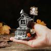 Украшение «Дом с привидениями» на Хэллоуин, Миниатюра «Дом с привидениями» из смолы, Темная форма «Дома с привидениями» с элементами черепа, Настольное украшение для Хэллоуина, Микро
