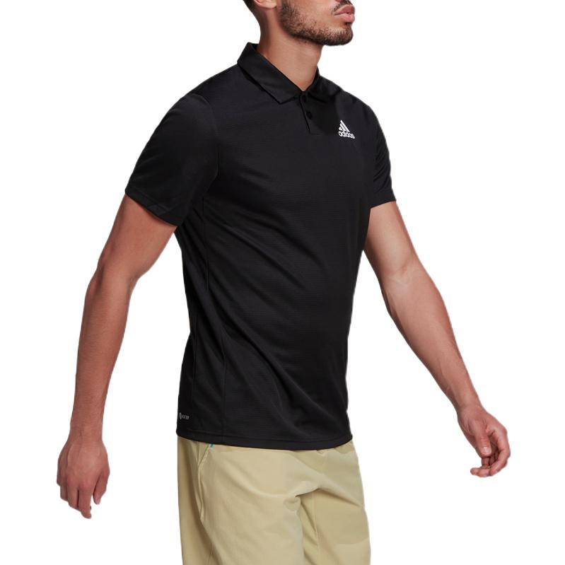 Adidas Сплошная цветная теннисная рубашка-поло, мужские топы, черные HC2716