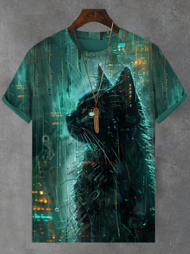 Summer Men's Clothing Wolf Pattern 3D Print Men's Graphic Design Crew Neck Novel T-shirt Casual Tshirts