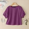 Женская летняя повседневная блузка с круглым вырезом и коротким рукавом