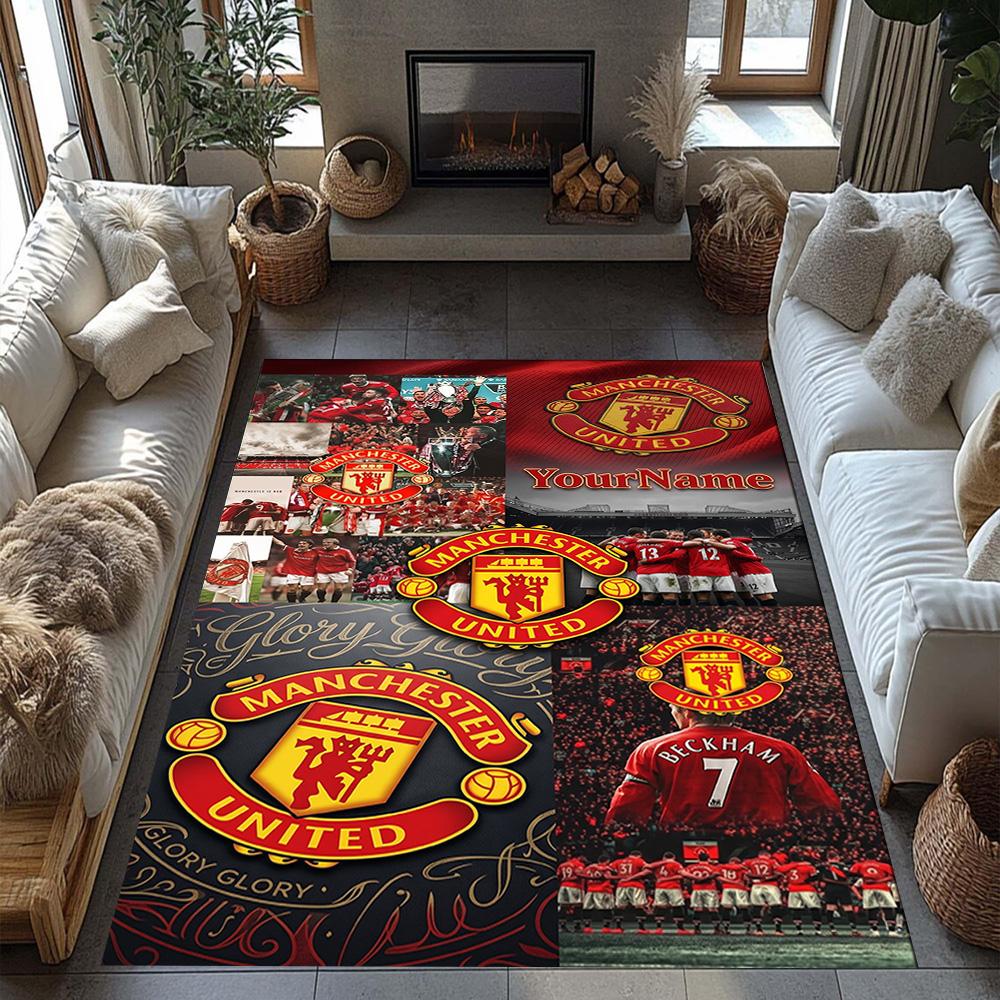 Manchester Customized Name Carpet Design for Foyer Decorate room Outdoor Balcony Antislip Carpet Anime Office Decor Best for Christmas